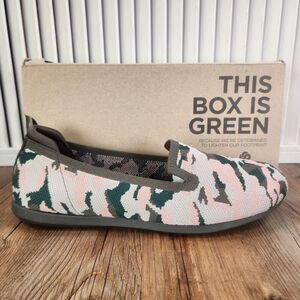 Clarks Cloudsteppers Carly Dream Women 8.5 W Pink Combi Camo Slip-On Flats Shoes